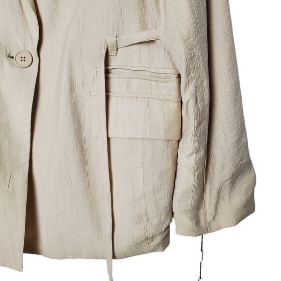 Avec Les Filles Slub Business One-Button Blazer M Casual Minimalist Office - Picture 5 of 11